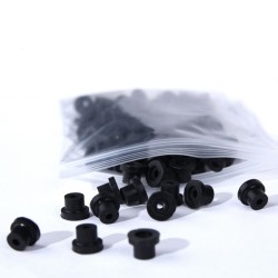 100 x Silicon Half Grommets (Top Hats) Black NIE08 Consumables