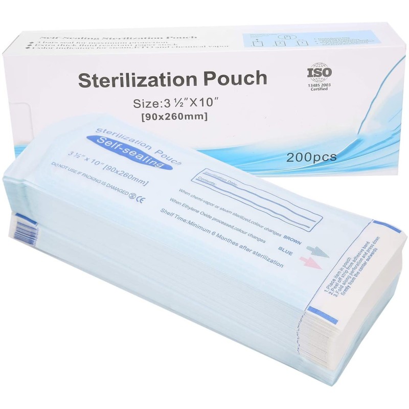 Autoclave Pouches - Self-Sealing Sterilization Bags - 90x260mm