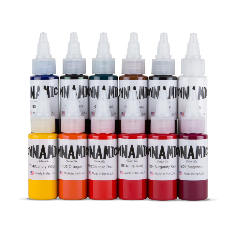 OG 12pack Colour Set Professional Tattoo Ink Dynamic Color USA 1oz Bottles