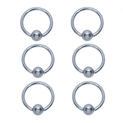 6pc Circular Piercing Steel w/ Ball (1.0mm)