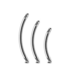 6pc Curved Banana Barbell Part Steel (1.2mm) Piercing