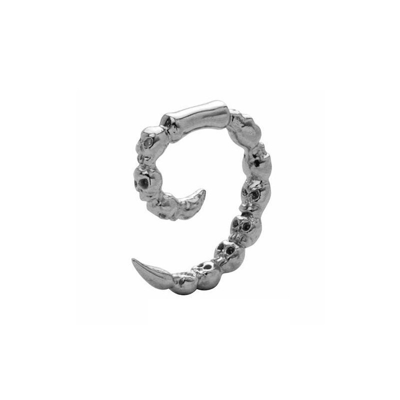 Skull Finger Ear Spiral Plug Piercing Jewelry