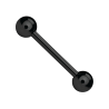Black Steel Straight Barbell 16G Piercing w/ balls