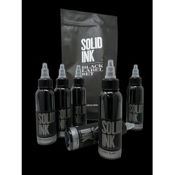 Solid Ink Black Label Black Greywash Set 6 Bottle - 1oz Solid