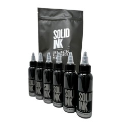 Solid Ink Black Label Black Greywash Set 6 Bottle - 1oz Solid