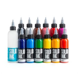 Solid Ink 12 Bottle Primary Colours Set w/ Mixer - 1oz Ink Sets