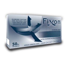 Fixon Diamond Textured Ultra Durable Nitrile Gloves 50's -