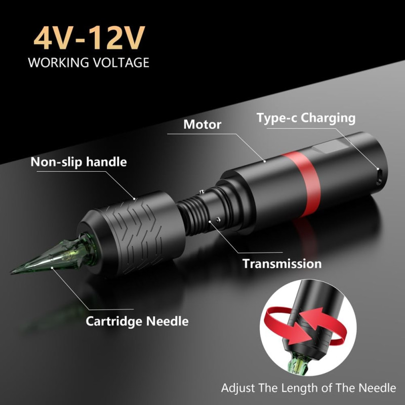 Wireless Tattoo Pen Machine 1500mAh Battery|SA