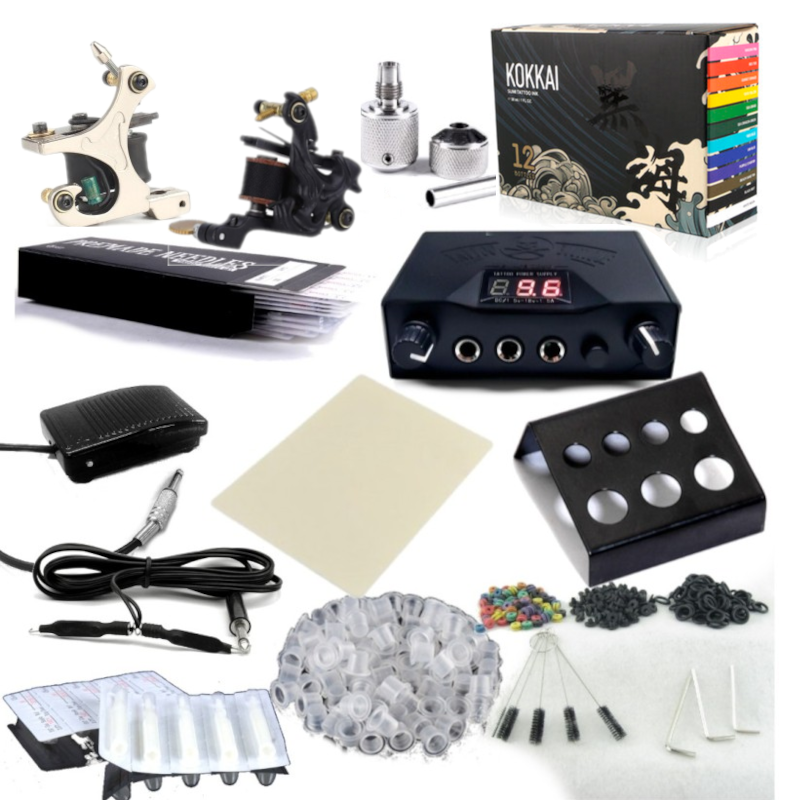 Professional Coil Machine Kit w/ Ink Set Tattoo Machines