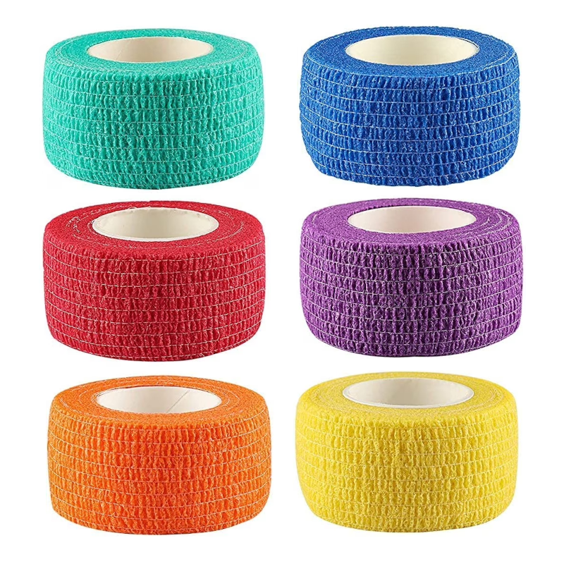 2.5cm Cohesive Adhesive Grip Bandages Roll 5m Length - Mixed 2.5cm Cohesive Adhesive Grip Bandages Roll 5m Length - Mixed