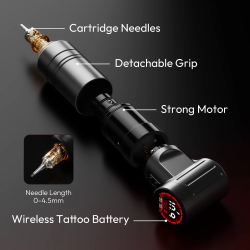 CNC Hammer 4.0mm Stroke Wireless Tattoo Machine Dual 2000mAh