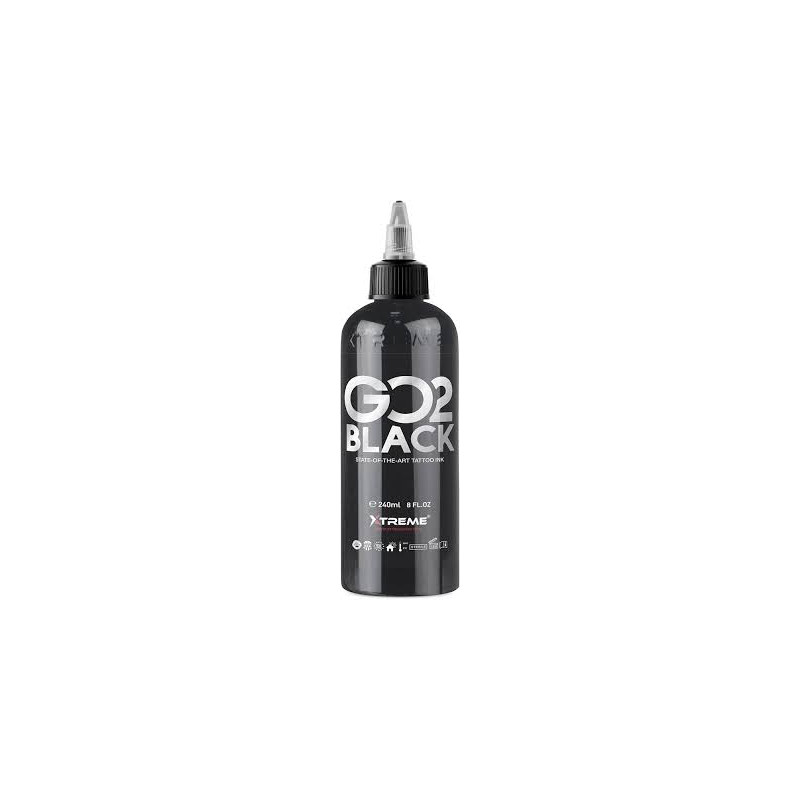240ml GO2 Black Xtreme Inks - 8oz Tattoo Ink