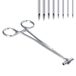 Stainless Steel Septum Piercing Forceps Precision Tubular Clamp