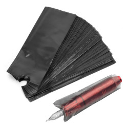 200pcs Tattoo Pen Machine Bags - Black Plastic Covers & Barriers